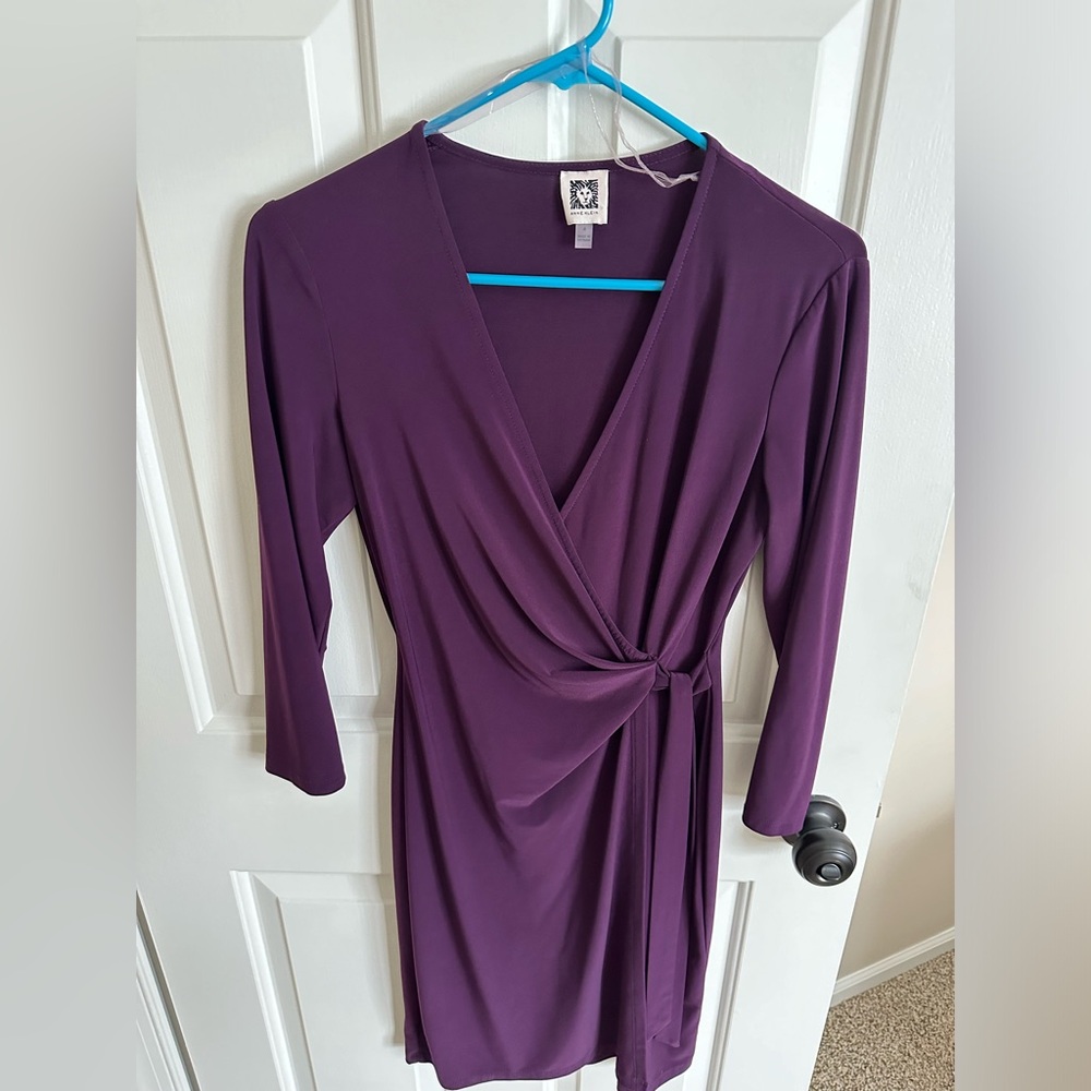 Anne Klein Deep Purple 3/4 Sleeve Dress